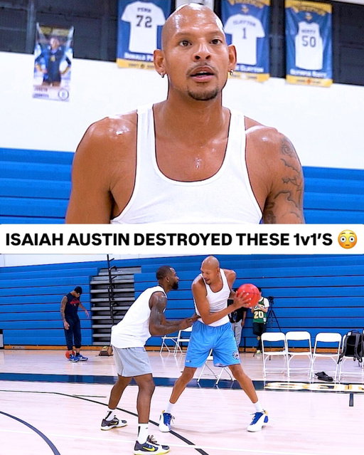 Isaiah Austin was hoopin’ in these 1v1’s🔥 @coachzeke.austin 
🎥 : @cazzieballislife