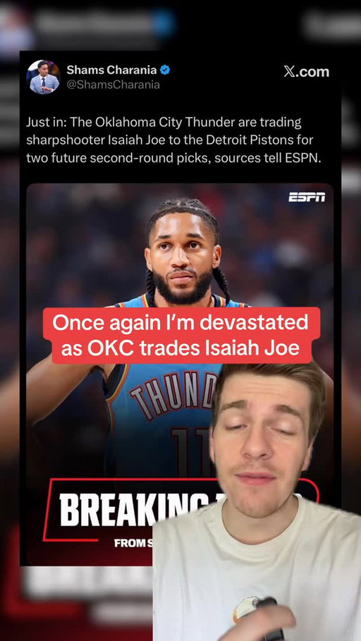 The Oklahoma City Thunder trade Isaiah Joe to the Detroit Pistons and I’m very sad about it #nba #basketball #thunder #shai #explore