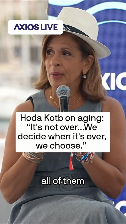 “All of my blessings, all of them came after 50, every single one…They used to say, ‘Oh, it’s over.’ It’s not over. You, we decide. We decide when it’s over, we choose,” @joy101 founder and CEO @HodaKotb said at #AxiosHouse Cannes about her best chapter arriving later in life.