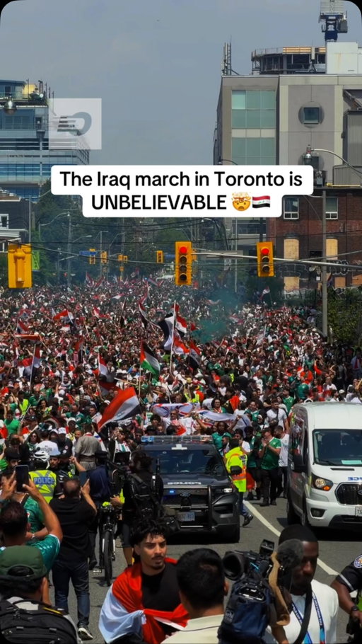 The Iraq fans SHOWED OUT in Toronto 🇮🇶🤯 WOW 🤩 

#toronto #iraq #worldcup2026 #fifa #worldcup
