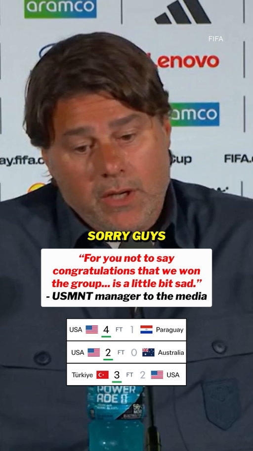 Mauricio Pochettino after falling short to Türkiye: "I need to remember you and everyone that we won the group, sorry guys."

(🎥: FIFA)