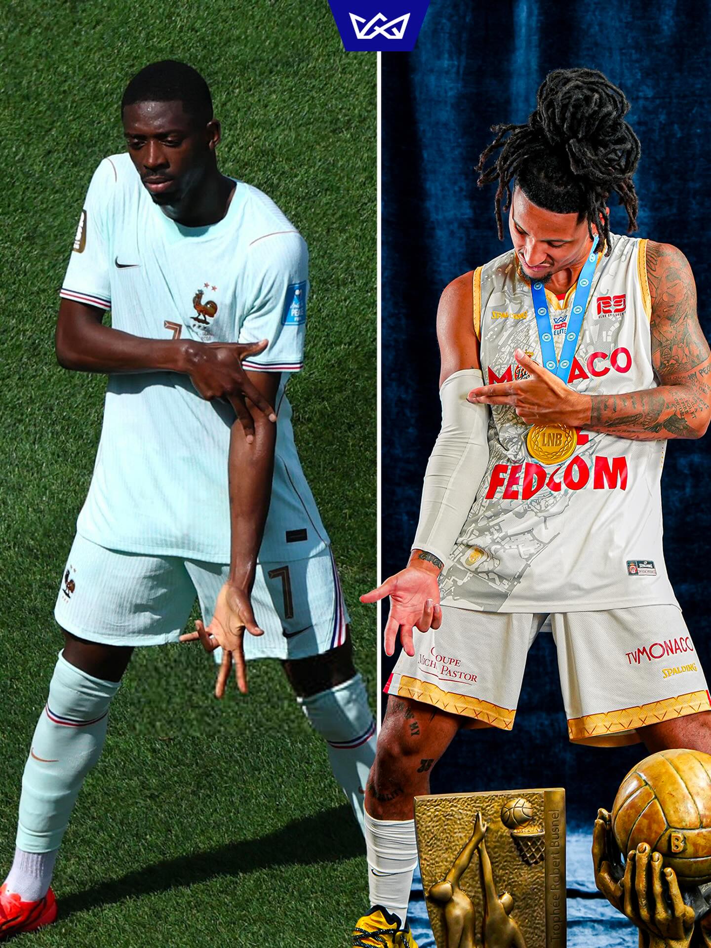 Célébration 3 points 🎯🎯🎯
Ousmane Dembélé x Matthew Strazel 

#BetclicElite #Basketball #Football #Worldcup