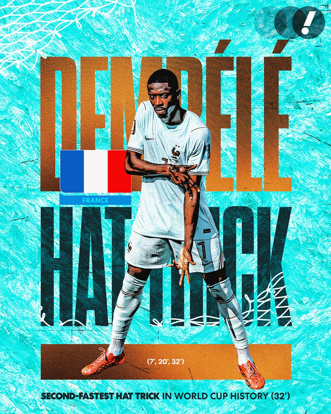 WHAT A FIRST HALF FOR OUSMANE DEMBÉLÉ 👑

The Frenchman had the second-fastest hat trick ever in a World Cup 🎩