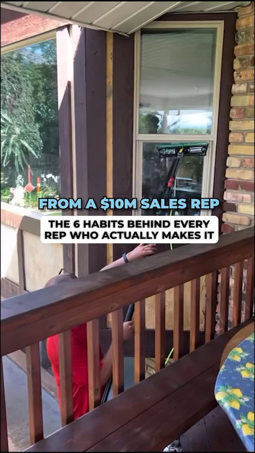 Every rep who’s actually made it in this industry has these six habits running in the background, usually without even thinking about it anymore.

✅ Rejection doesn’t stick.
They hear no and knock on the next door the same way they knocked on the first.

✅ The process is non-negotiable.
Good days or bad, the framework doesn’t change.

✅ Their why is real. 
Not a surface answer, something they actually fall back on when it gets hard.

✅ They never fold on price.
They add value rather than subtract from the number.

✅  Rapport comes before the pitch. 
Every time, no exceptions

✅ They track their numbers.
Because you can’t improve what you’re not measuring

These aren’t personality traits. Their decisions are made early and eventually become automatic.

Save this and audit yourself honestly.