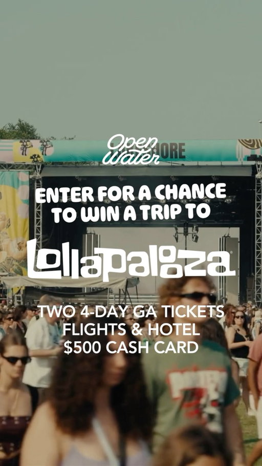 Want to go to Lollapalooza to drink an Open Water, the Official Still Water & Sustainability Partner of Lollapalooza? Enter for a chance to win festival tickets, airfare, hotel accommodations, and a $500 cash card to the festival. Link in bio. 

#lollapalooza #byebyeplastic #drinkopenwater