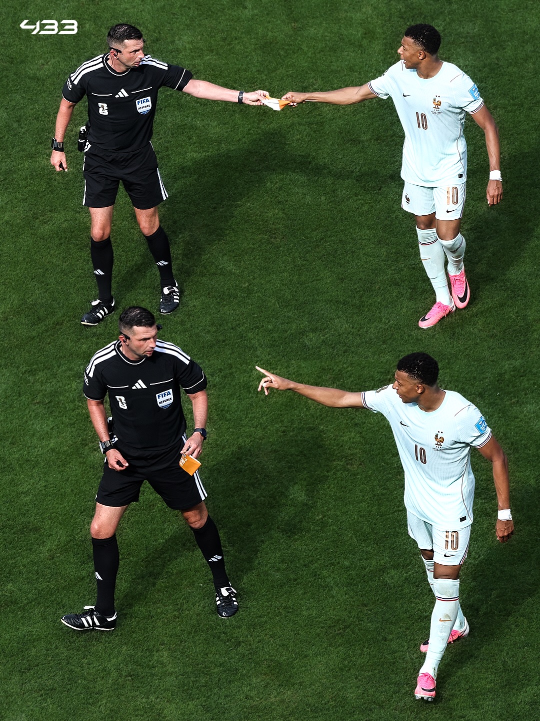 Kylian Mbappé told the referee to go and bring the captain's armband to Aurélien Tchouaméni after being substituted.

𝐓𝐇𝐀𝐓'𝐒 𝐀𝐔𝐑𝐀. 😮‍💨
