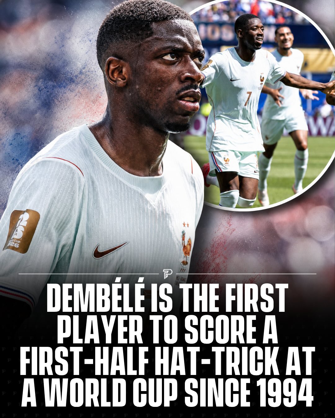 Ousmane Dembélé just made World Cup history. 🇫🇷🔥

The French star scored a first-half hat-trick against Norway, becoming the first player to pull off the feat at a men’s World Cup since 1994. More than 30 years later, Dembélé has added his name to one of football’s rarest lists. 👏⚽

Safe to say Dembélé picked the perfect stage to have one of the best halves of his career.

#Pubity #WorldCup #Dembele #Football