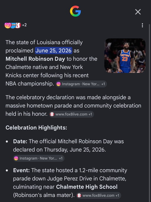 This can not be real! The state of Louisiana has given me my own day. I am beyond grateful for this. I would have never thought in a million years I’ll have a day about me. The love and support from St. Bernard Parish and the people of the state of Louisiana. Thank you so much for all the amazing things you all have done for me the past 11 years. This was very unexpected and I am truly thankful for this 🤍