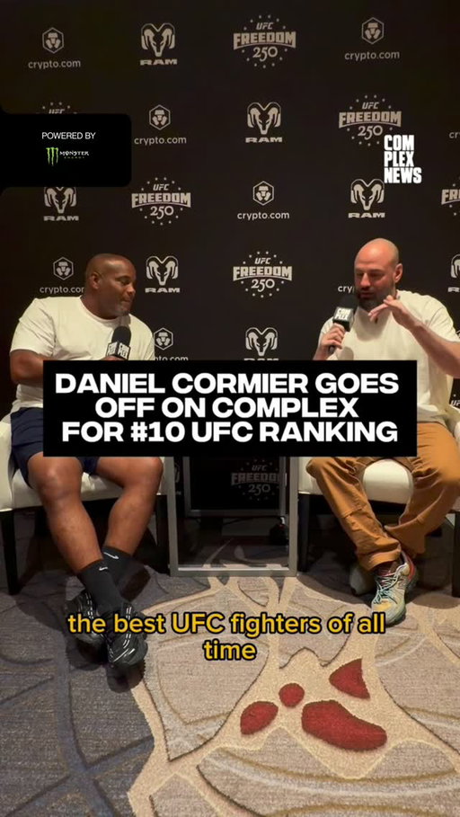 Daniel Cormier reacted to Complex's list of The 25 Best UFC Fighters of All Time and he was not happy with his placement 😂😂⁣
⁣
Powered by @monsterenergy