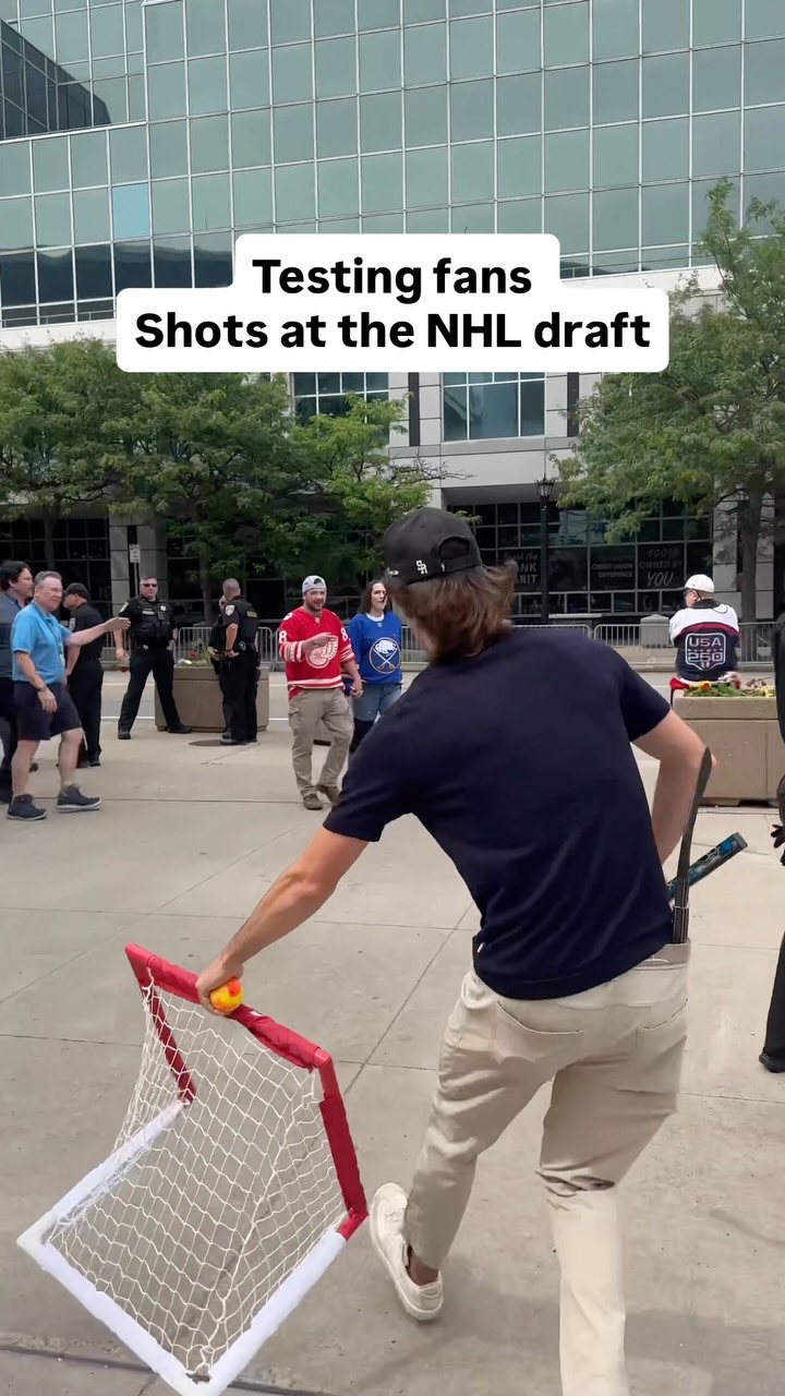 Testing out some fans shots at the 2026 NHL draft 🏒 how’d they do? @alwayshockey 

Watch Round 1 of the #NHLDraft presented by Upper Deck tonight at 7p ET on ESPN, Sportsnet, & TVA Sports