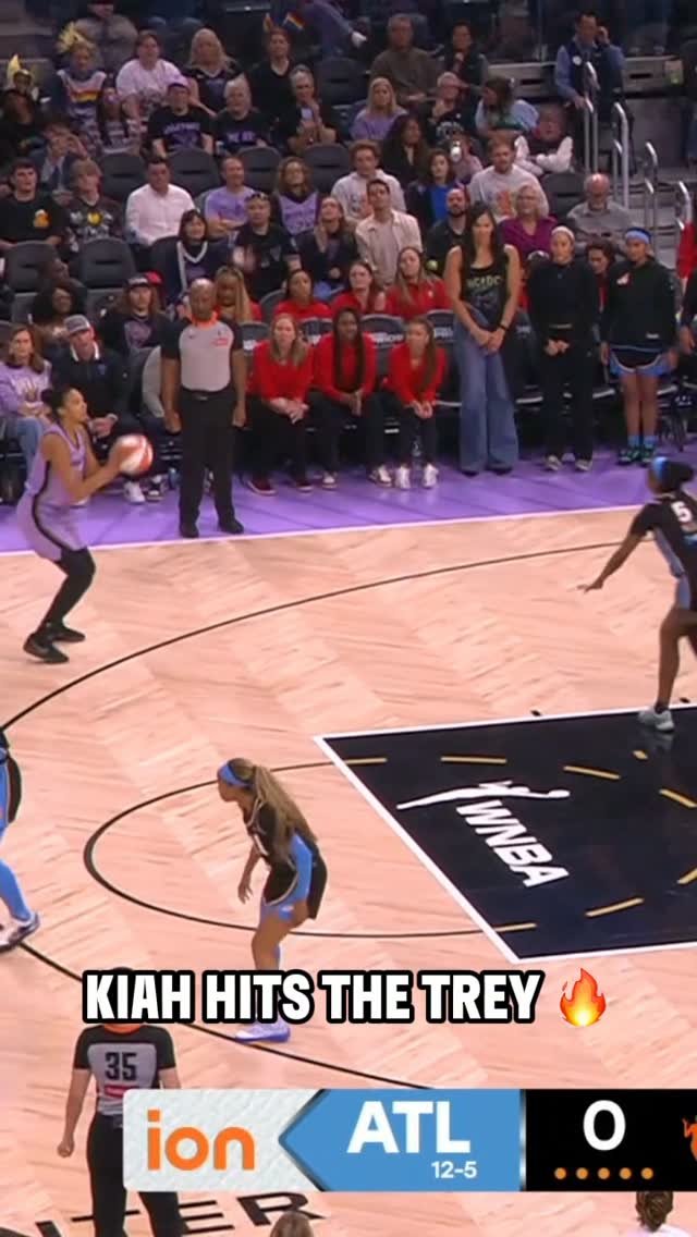 Kiah Stokes hits the three to put the @valkyries up on the board for the ball game 🤑

ATL-GSV | ION | WNBA Pride | @coach
