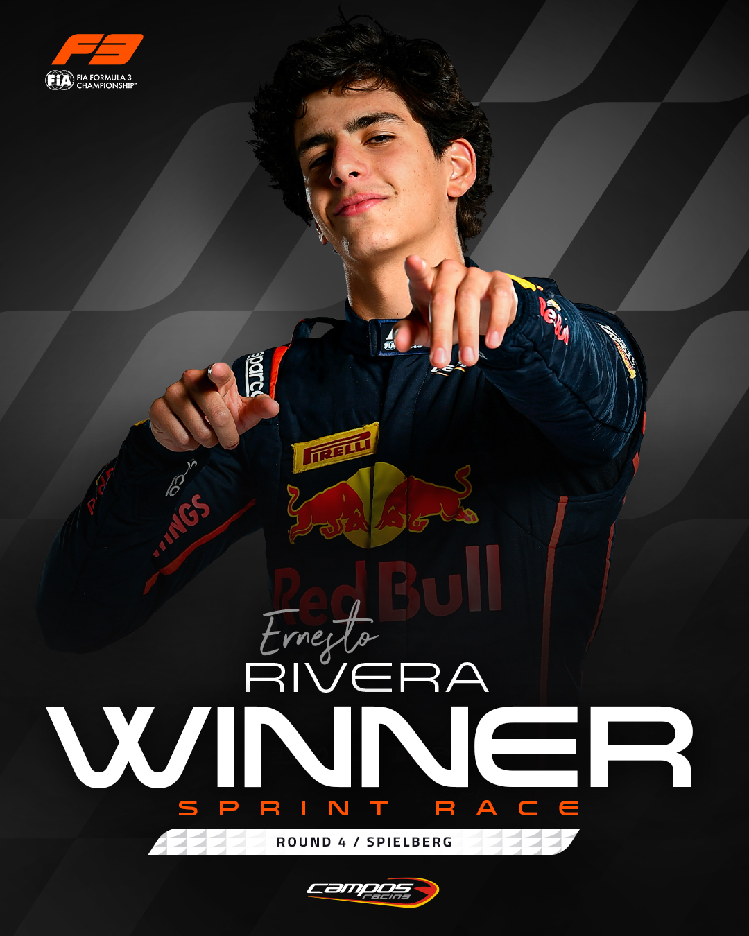 VICTORY FOR ERNESTO RIVERA!!! 🏆

The Red Bull Junior claims his maiden Formula 3 victory at the Red Bull Ring! 💪

#F3 #RoadToF1 #AustrianGP #ErnestoRivera