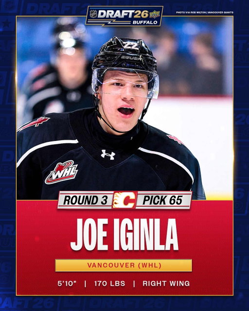 JOE IGINLA IS A FLAME 🔥

Jarome's son goes to his former team in the third round! #NHLDraft