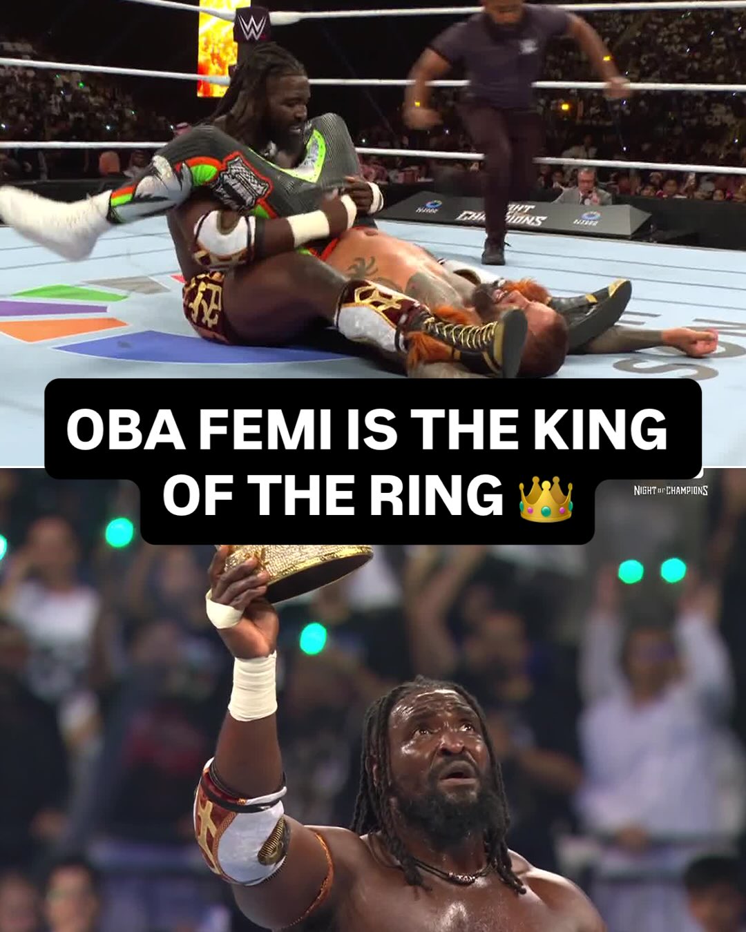 PURE DOMINANCE FROM OBA FEMI 👑

Stream #WWENOC NOW on the ESPN App with an ESPN Unlimited plan.