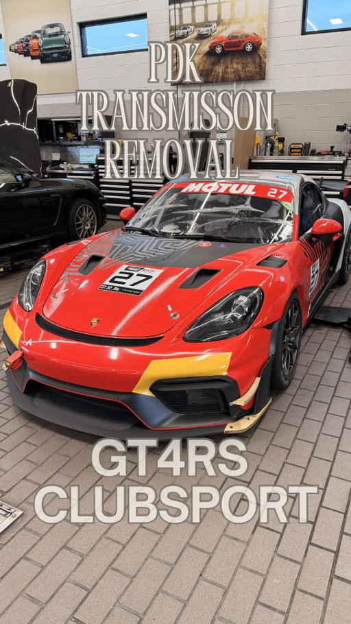 PDK Transmisson removal on a racecar today. #porsche #mechanic #automotive #racecar #gt4rs