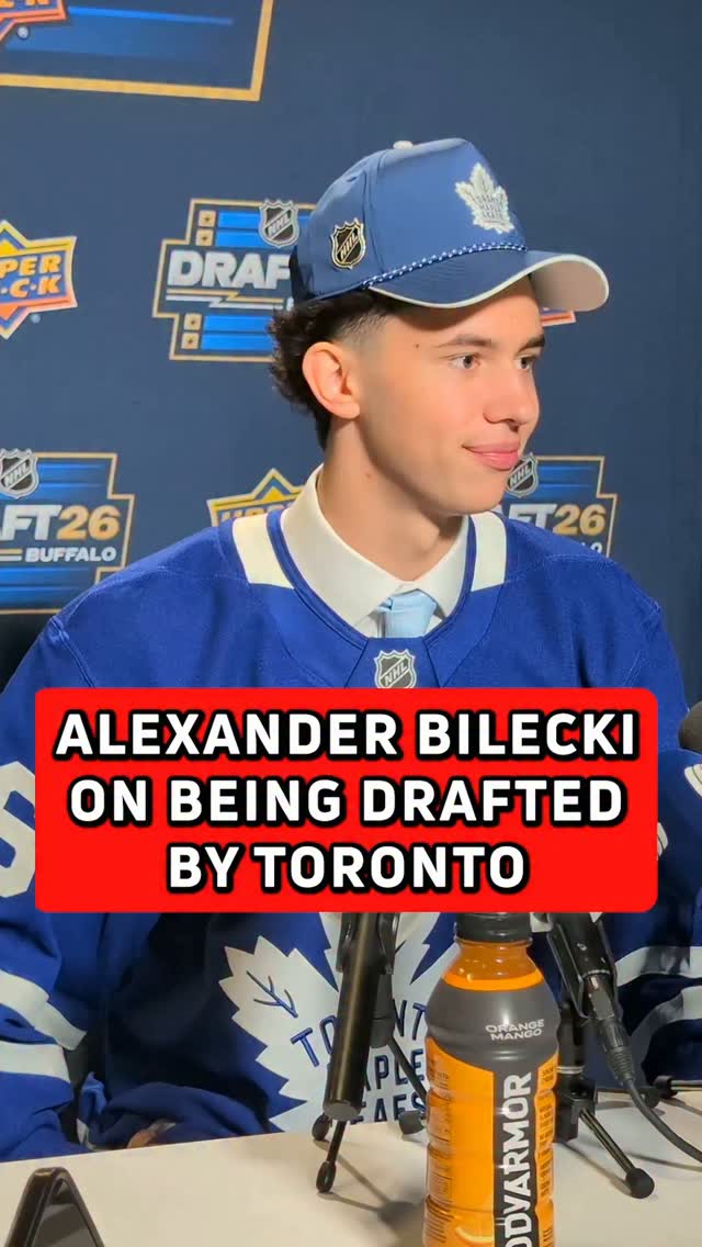Win the Memorial Cup ➡️ Drafted by Toronto

Alexander Bilecki speaks to the media after being selected 60th overall by the Toronto Maple Leafs in the 2026 NHL Draft.

NHL #NHLDraft #hockey