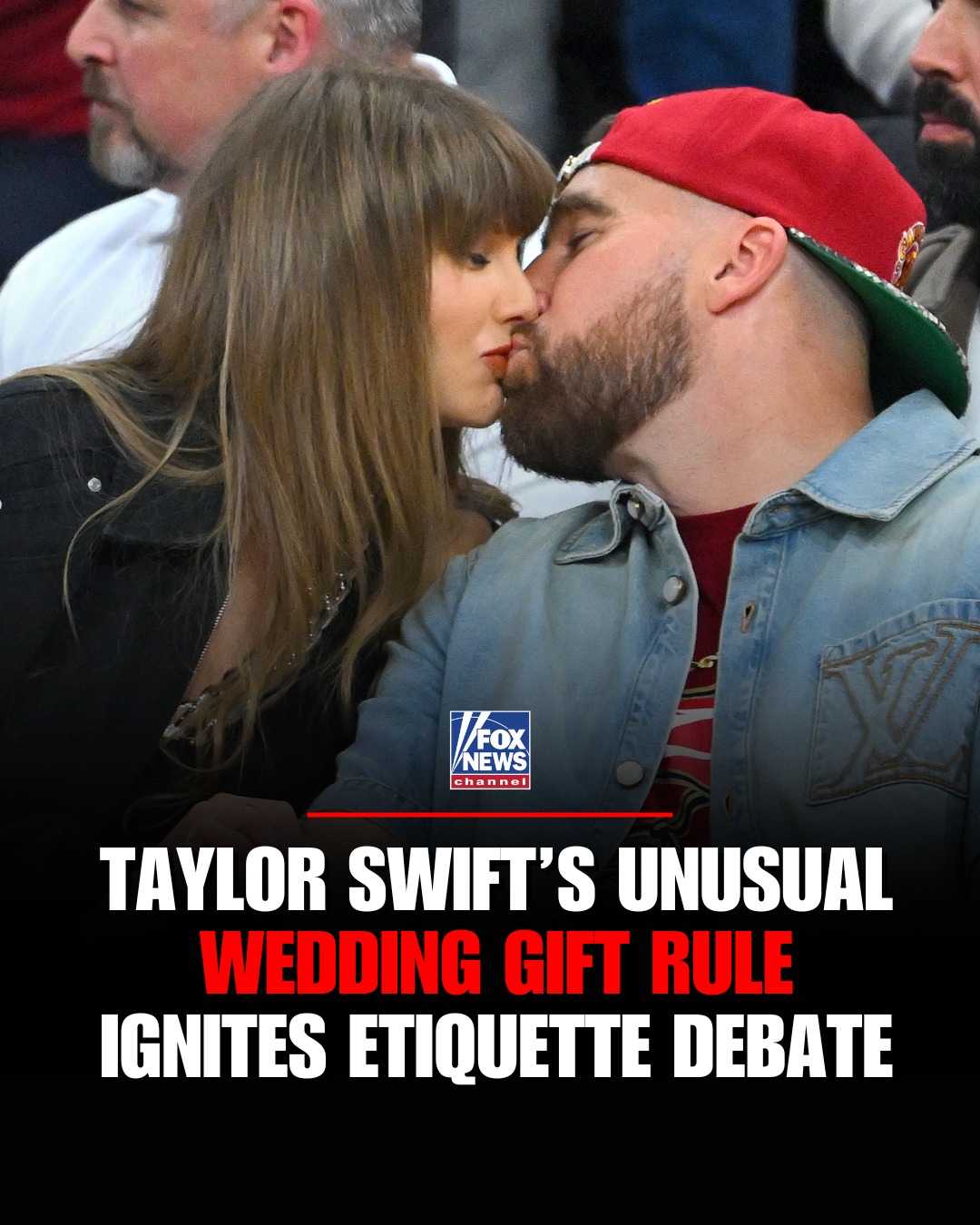 "No gifts."

Taylor Swift and Travis Kelce's reported wedding request is reigniting the age-old etiquette debate over whether guests should ever show up empty-handed.

Etiquette experts say the answer is simple: honor the couple's wishes, though 49ers star George Kittle joked he may still bring Kelce a collectible coin.
https://www.foxnews.com/lifestyle/taylor-swifts-unusual-wedding-gift-rule-ignites-etiquette-debate-honor-wishes