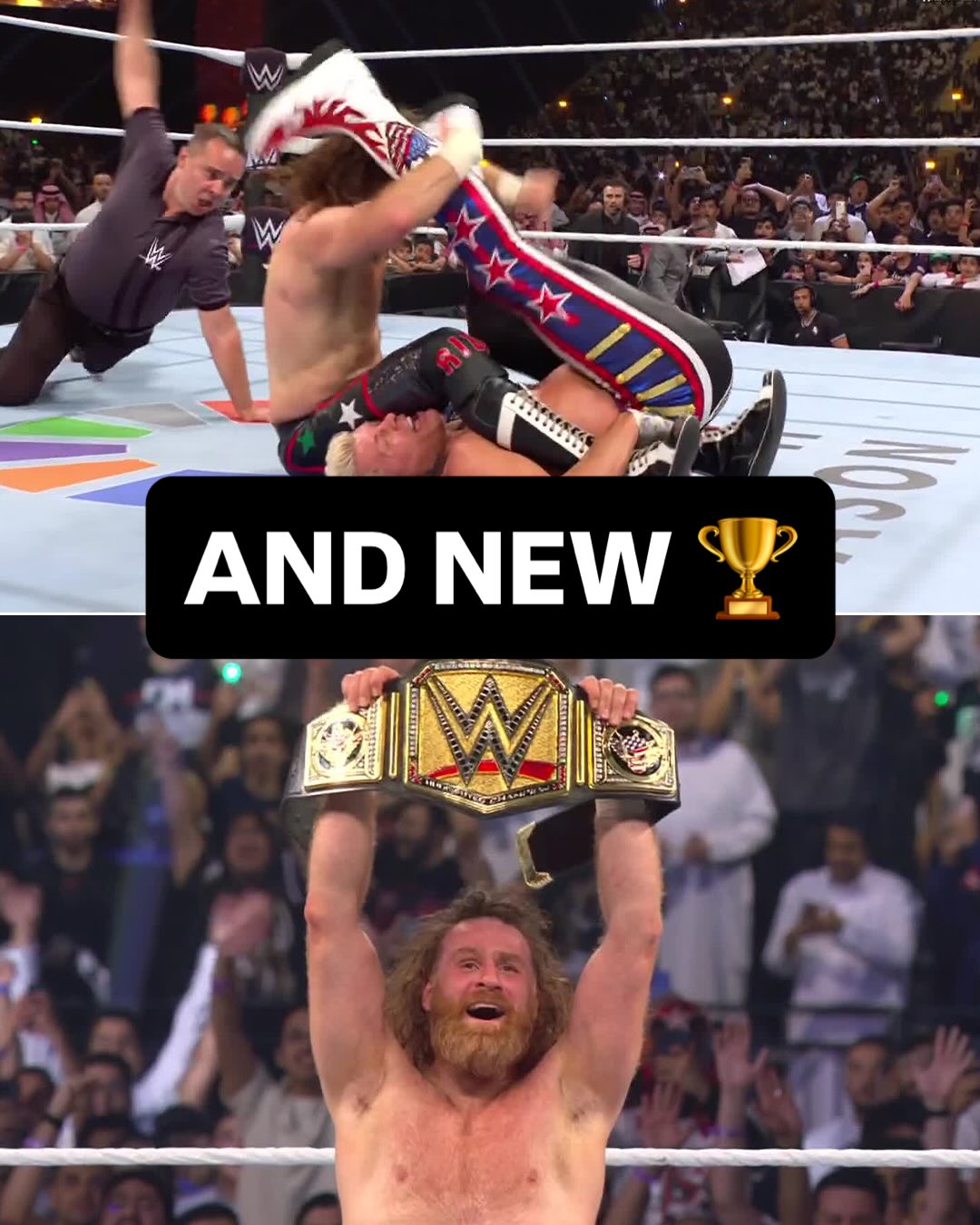 SAMI ZAYN PINS CODY RHODES TO BECOME THE NEW UNDISPUTED WWE CHAMPION 🤯 #WWENOC