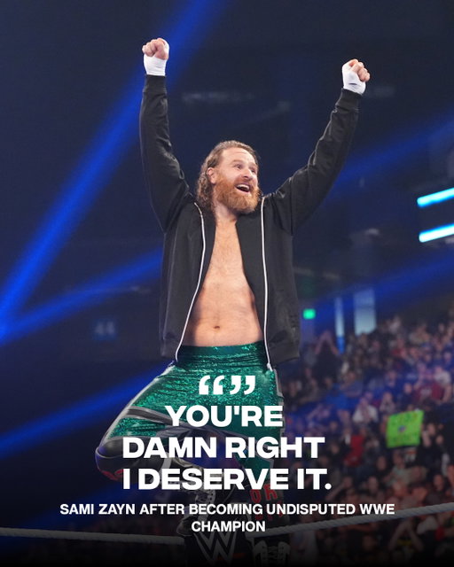 SAMI ZAYN DID IT 🏆
ㅤ
Sami Zayn defeats Gunther and Cody Rhodes to become the Undisputed WWE Champion for the first time in his career.
ㅤ
📷 Getty Images