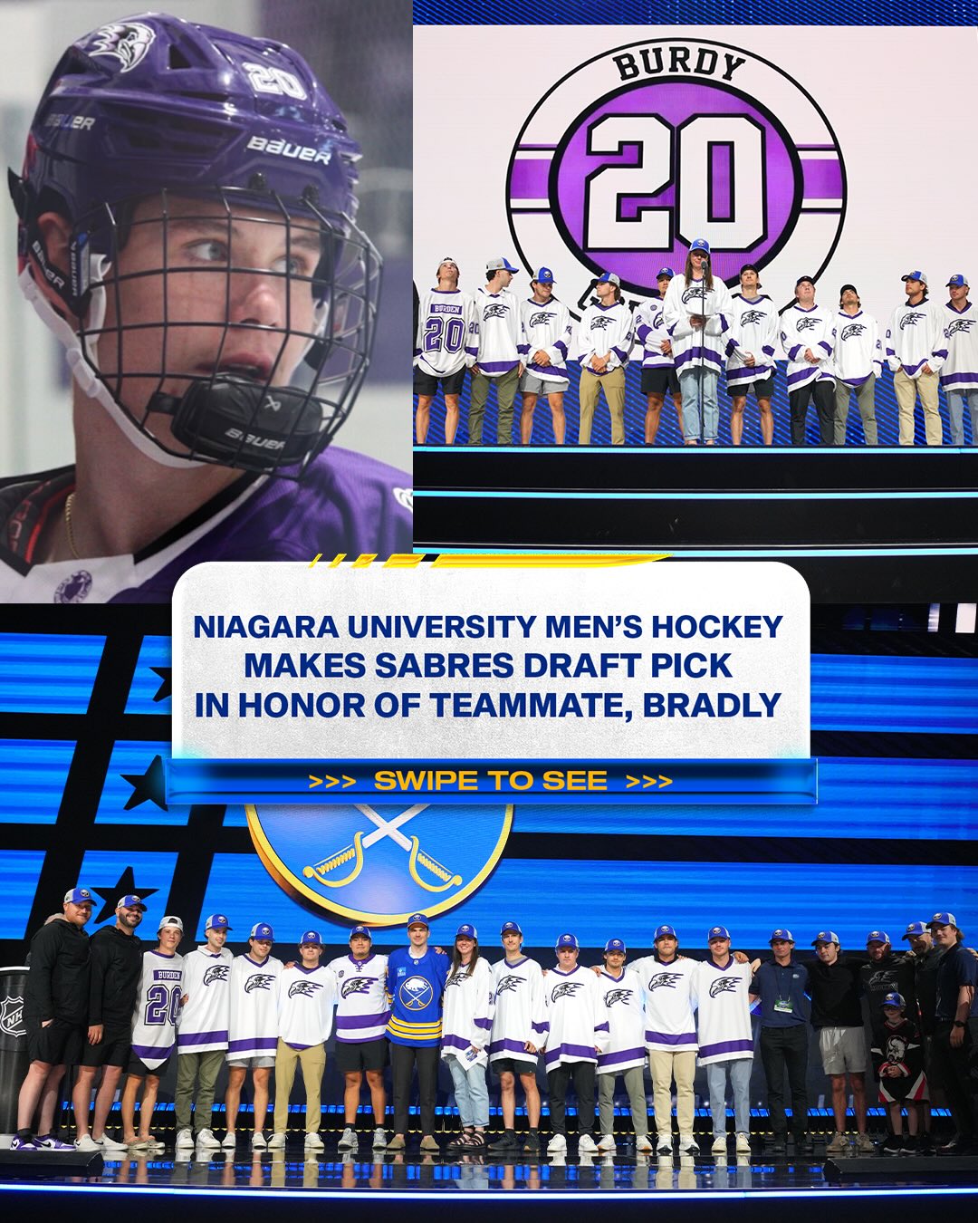 It was an honor to have Bradly’s sister, Shannon, and his Purple Eagles teammates make our 124th pick in the 2026 NHL Draft. 

Bradly’s legacy will remain forever in our hearts. 💜