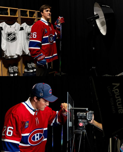 En coulisses avec notre espoir Cooper Cleaves! 🎥📸
 
Behind the scenes with our prospect Cooper Cleaves!
 
#GoHabsGo #NHLDraft