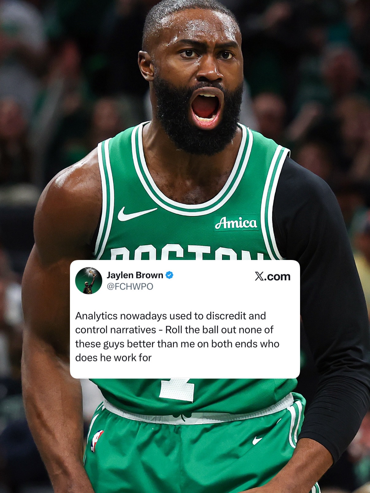 Jaylen Brown goes off on the analytic folks 🤣

📸: Getty