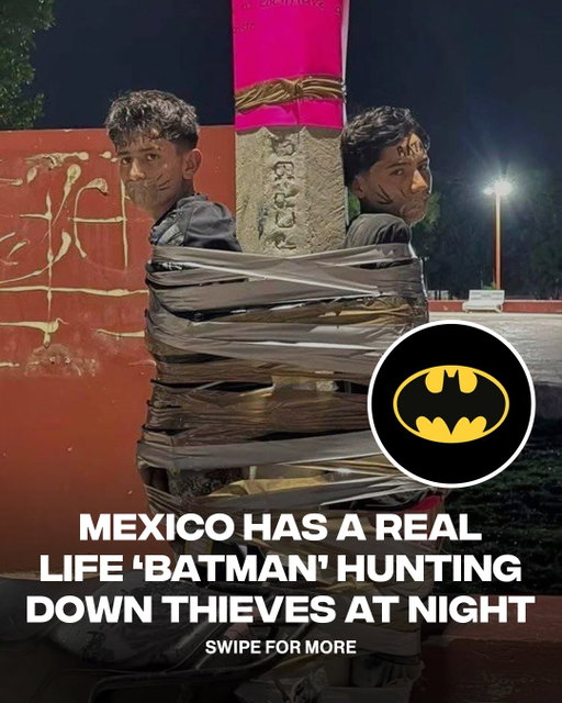 Not the hero we deserve, but the hero we need 🦇

A masked vigilante known as the ‘Batman of Lagos de Moreno’ is going viral in Mexico right now for tracking down motorcycle thieves at night. Rumor has it he duct tapes them to poles, writes ‘thief’ on their foreheads, and leaves recovered bikes nearby. While some locals are cheering him on, authorities are investigating & the legend is growing by the night. 

[via/ X visegrad24]