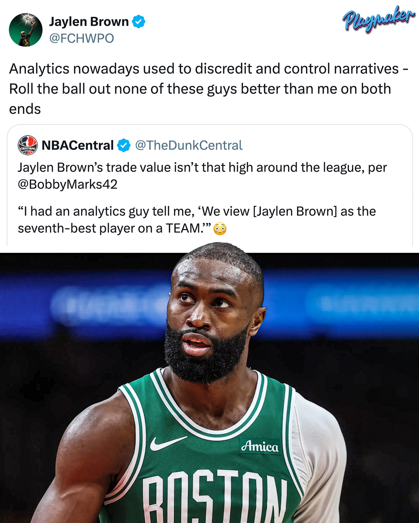 Jaylen Brown had things to say after seeing the analytical criticism 👀