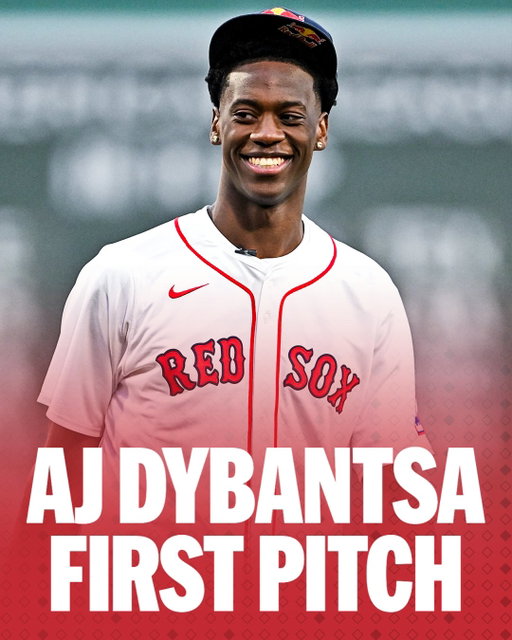 No. 1 overall NBA Draft pick and Massachusetts native AJ Dybantsa tossed the first pitch at the Red Sox game ⚾