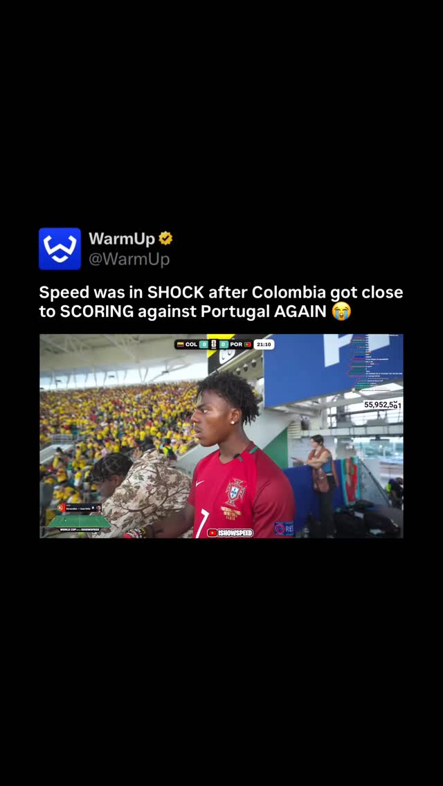 😂

The FIFA World Cup 2026 Group K match between Colombia and Portugal has reached halftime at Miami Stadium with the scoreline level at 0-0. Both nations have already secured their progression to the Round of 32, but this final group-stage fixture serves as a direct battle for the top position in the standings. Colombia currently holds the lead in the group based on their previous performance, meaning a draw would be sufficient for them to secure first place. Portugal, led by Cristiano Ronaldo, requires a victory to overtake Colombia and claim the group lead. This historic clash marks the first-ever international meeting between the two sides.

(Via @ishowspeed )