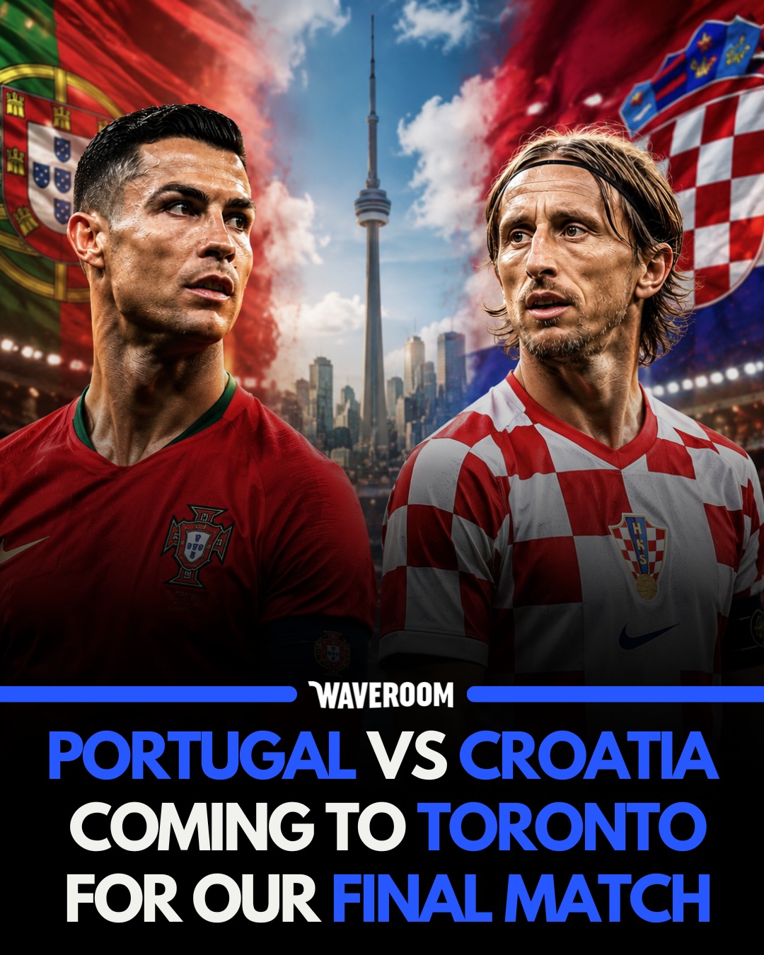 Cristiano Ronaldo & Luka Modrić are officially coming to Toronto. 🇵🇹🇭🇷

Portugal will take on Croatia in Toronto’s final FIFA World Cup 2026 match at BMO Field, setting up one of the biggest matches the city has ever hosted. The Round of 32 clash could feature Cristiano Ronaldo and Luka Modrić in what may be the final FIFA World Cup appearances of two football legends. 🏆👀

Follow @waveroom.toronto for more Toronto content! DM us your videos/photos to be featured on the page!

We aim to keep our space respectful. Hate/racism comments are not tolerated and will be removed to the best of our capabilities.

🏷️ #waveroom #waveroomtoronto #toronto #canada #mississauga