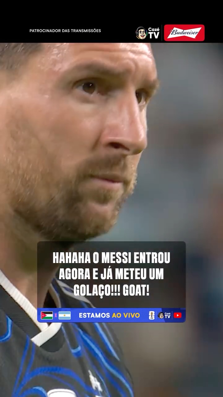 SENHORAS E SENHORES, APENAS UM GOAT JOGOU HOJE. ELE TÁ EM CAMPO HÁ POUCOS MINUTOS E JÁ FEZ UM GOL DE FALTA! LIONEL MESSI, O MAIOR DA GERAÇÃO. 🐐🐐🐐

🇯🇴🇦🇷 ESTAMOS AO VIVO COM JORDÂNIA X ARGENTINA, EXCLUSIVO NA CAZÉTV! VEM COM A GENTE PORQUE VOCÊ SABE, NÉ? SE TEM COPA, ESQUECE, É NA CAZÉTV! 🤩📺

🎙️ @fenarda 

#CopaNaCazéTV #TempoRealCazéTV @budweiser_br #BudNaCopa #BebaComModeração #VideoPatrocinado #cztv08