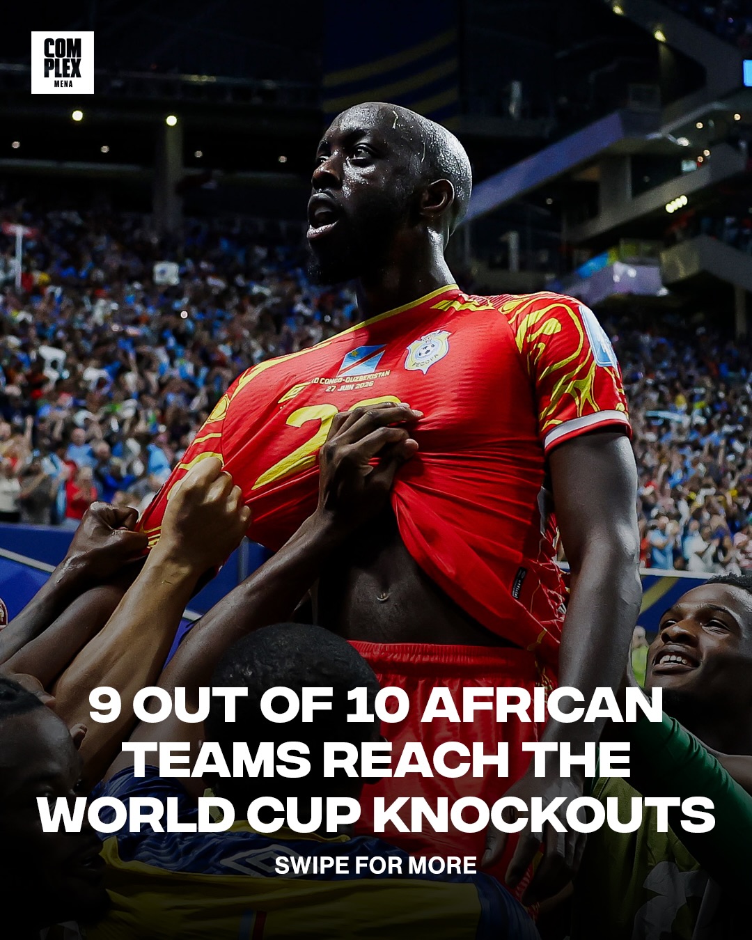 9 of the 10 African nations at the tournament have reached the knockout stage, with only Tunisia missing out. 

🇩🇿 Algeria
🇨🇻 Cape Verde
🇨🇩 DR Congo
🇪🇬 Egypt
🇬🇭 Ghana
🇨🇮 Ivory Coast
🇲🇦 Morocco
🇸🇳 Senegal
🇿🇦 South Africa 

History made.