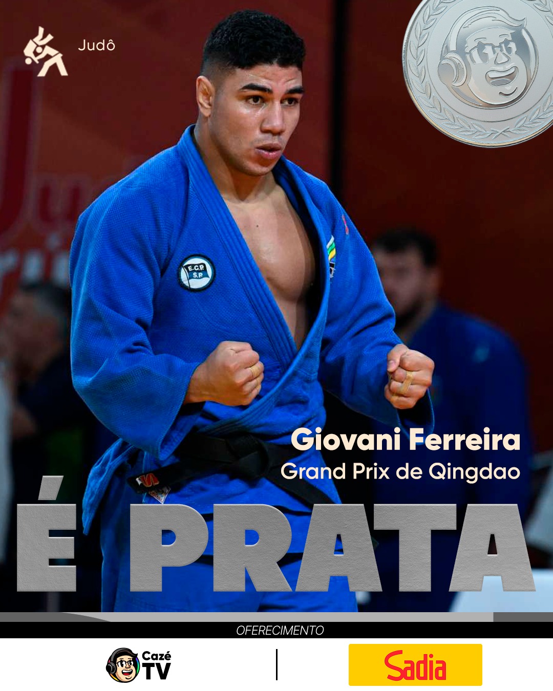 SE TEM BRASIL, TEM MEDALHA!!!!!! 🇧🇷🥈

GIOVANI FERREIRA É MEDALHISTA DE PRATA NA CATEGORIA ATÉ 100KG NO GRAND PRIX DE QINGDAO! 👏👏🥋VOCÊ É BRABO, @giovanipezao_!!! MERECEDOR! 🤩🤩💚💛

#CoberturaCazéTV #JudôNaCazéTV #cztv38 #PostPatrocinado #Sadia