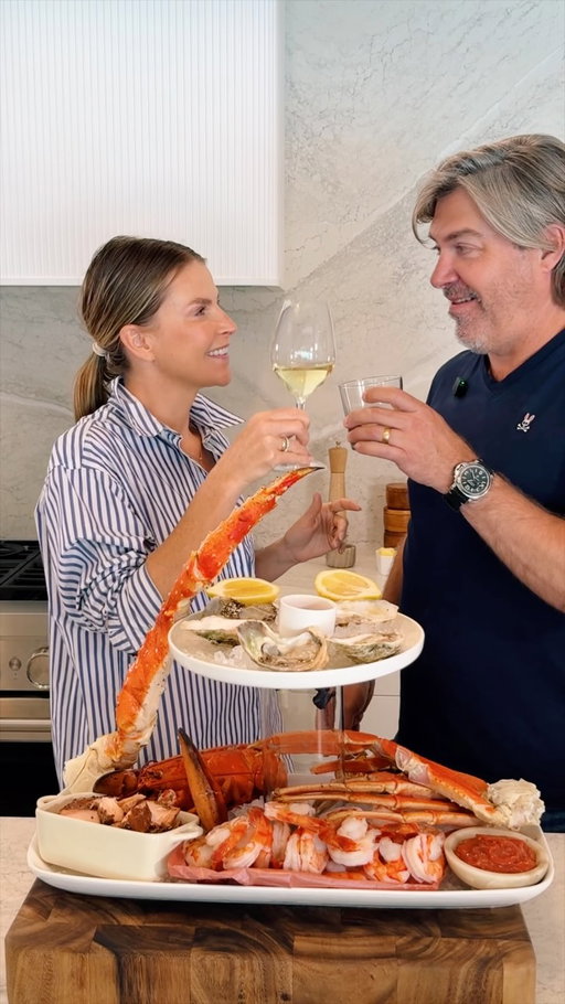 It’s a seafood tower kind of 5 O’clock date night! 🦀🦪🍤

Saucy Brothy White Wine Mussels
Serves: 2-4
Prep time: 4 minutes
Steam time: 4 minutes
Special tools: a saucepan with a lid

Ingredients
1 lb @pei_mussels 
3 cloves garlic, sliced
2 shallots, sliced
1 tablespoon EVOO @terradelyssa 
3 oz dry white wine
1 tablespoon Johnny’s Cocktail Sauce (@johnnysfreshfishbish)

Method:
1. In a large saucepan over medium heat, sweat the garlic and shallots in olive oil.
2. Toss in the mussels and white wine. Cover and steam for 4 minutes.
3. Shuck the mussels from their shells and add a tablespoon of cocktail sauce. Cover with strained mussel broth.
4. Chill and serve.
.
.
.
#SeafoodTower #Seafood #DateNight #DateNightIdeas #DateIdeas