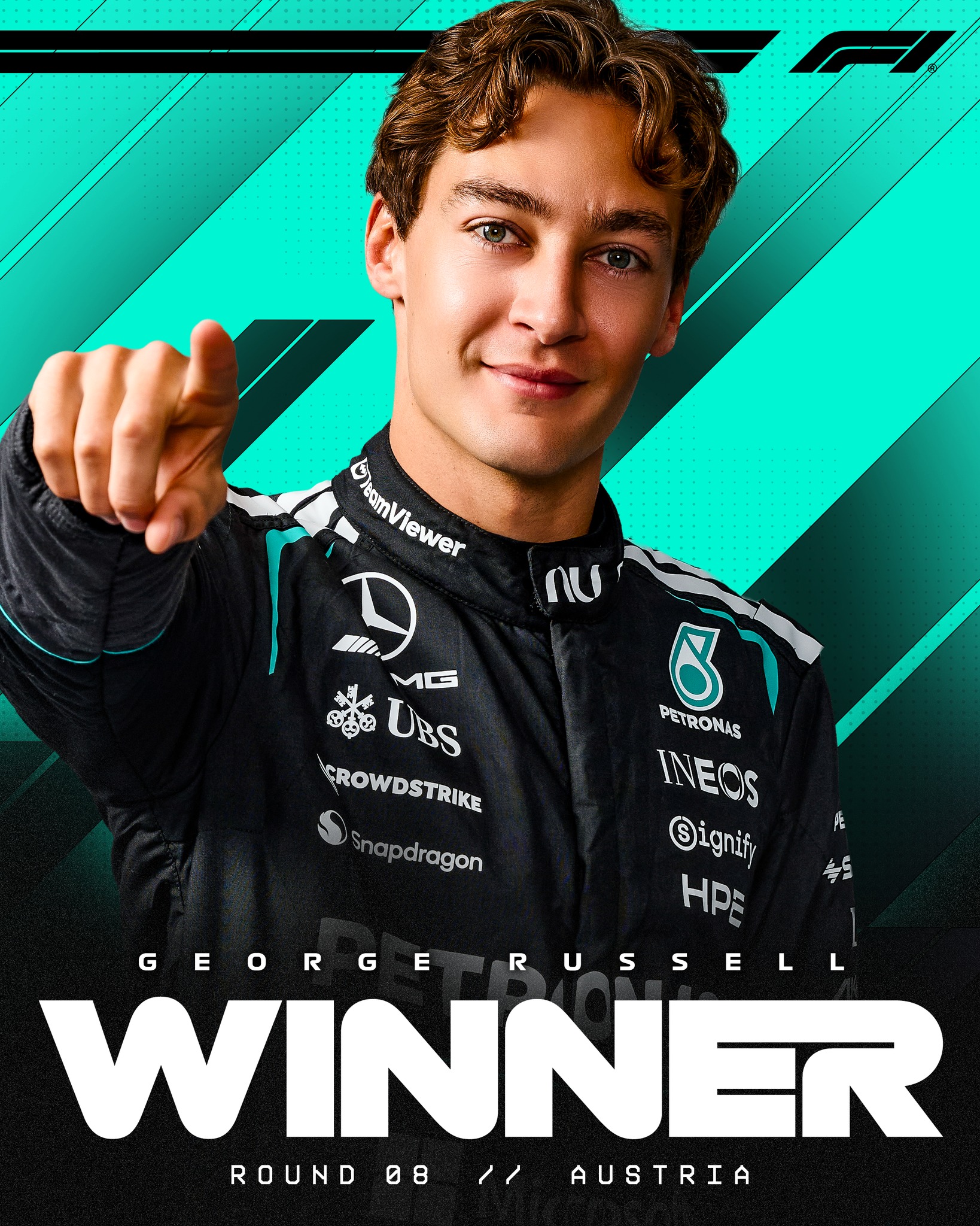 GEORGE RUSSELL WINS THE AUSTRIAN GRAND PRIX!!!

A DOMINANT DISPLAY FROM POLE POSITION 💪

#F1 #Formula1 #AustrianGP @georgerussell63 @mercedesamgf1
