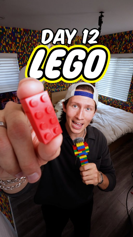🧱DAY 12🧱 Weston came through to help me glue some Legos, I guess… 😅 tomorrow I’m doing my desk and it’s all going to be one solid color, so what color should I use? #lego #legoroom #challenge @westonvansoest