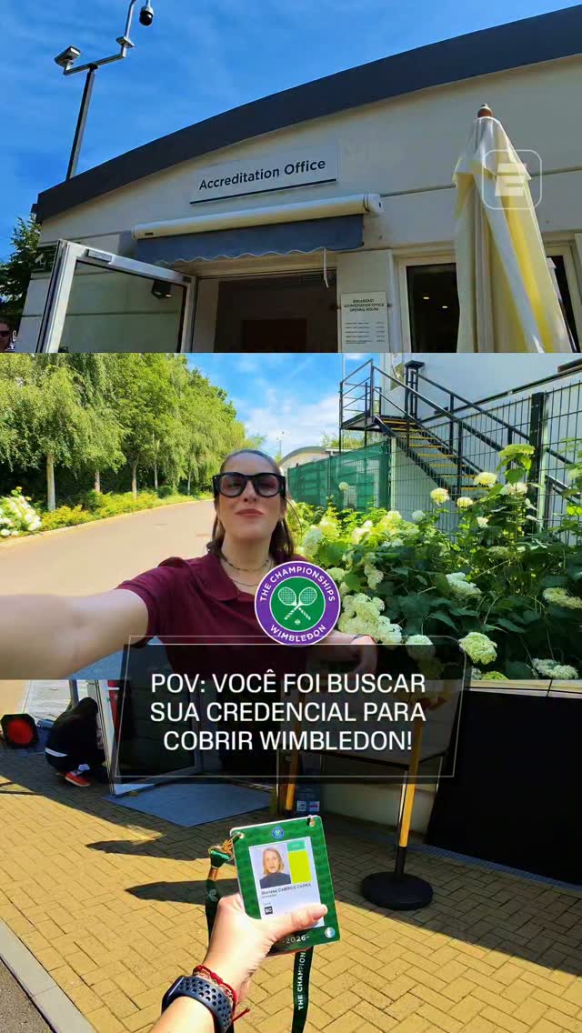 TÁ CHEGANDO A HORA, FÃ DE ESPORTES!
Você sabe como funciona o processo de retirada da credencial em um Grand Slam? Já estamos em solo inglês e mostramos tudo para você, porque amanhã já é dia de Wimbledon! 🤩🎾

👉 ASSISTA a TODAS AS QUADRAS de Wimbledon pela ESPN no Plano Premium do #DisneyPlus a partir de 29 de junho!

#WimbledonNaESPN #Ademicon