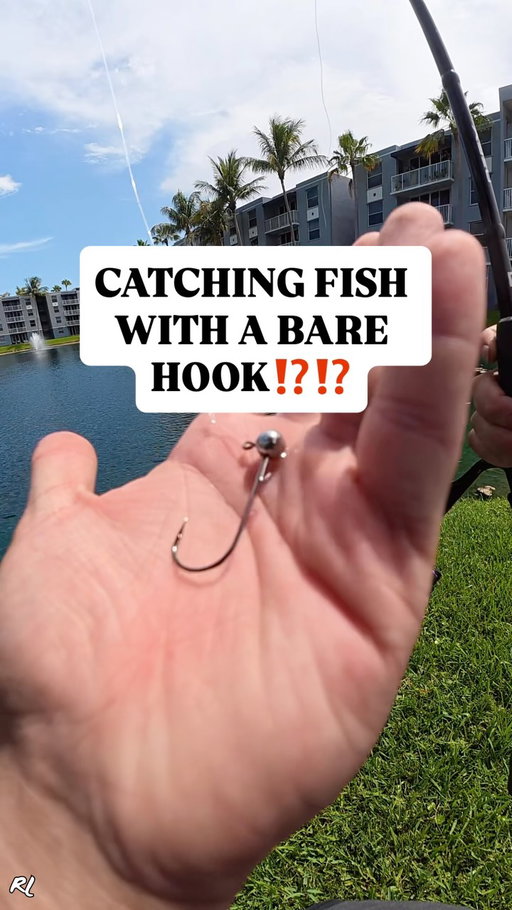 CATCHING FISH WITH A BARE HOOK⁉️ @fishbrainapp 

•
•

#fishing #viral #florida #bassfishing #fishbrain