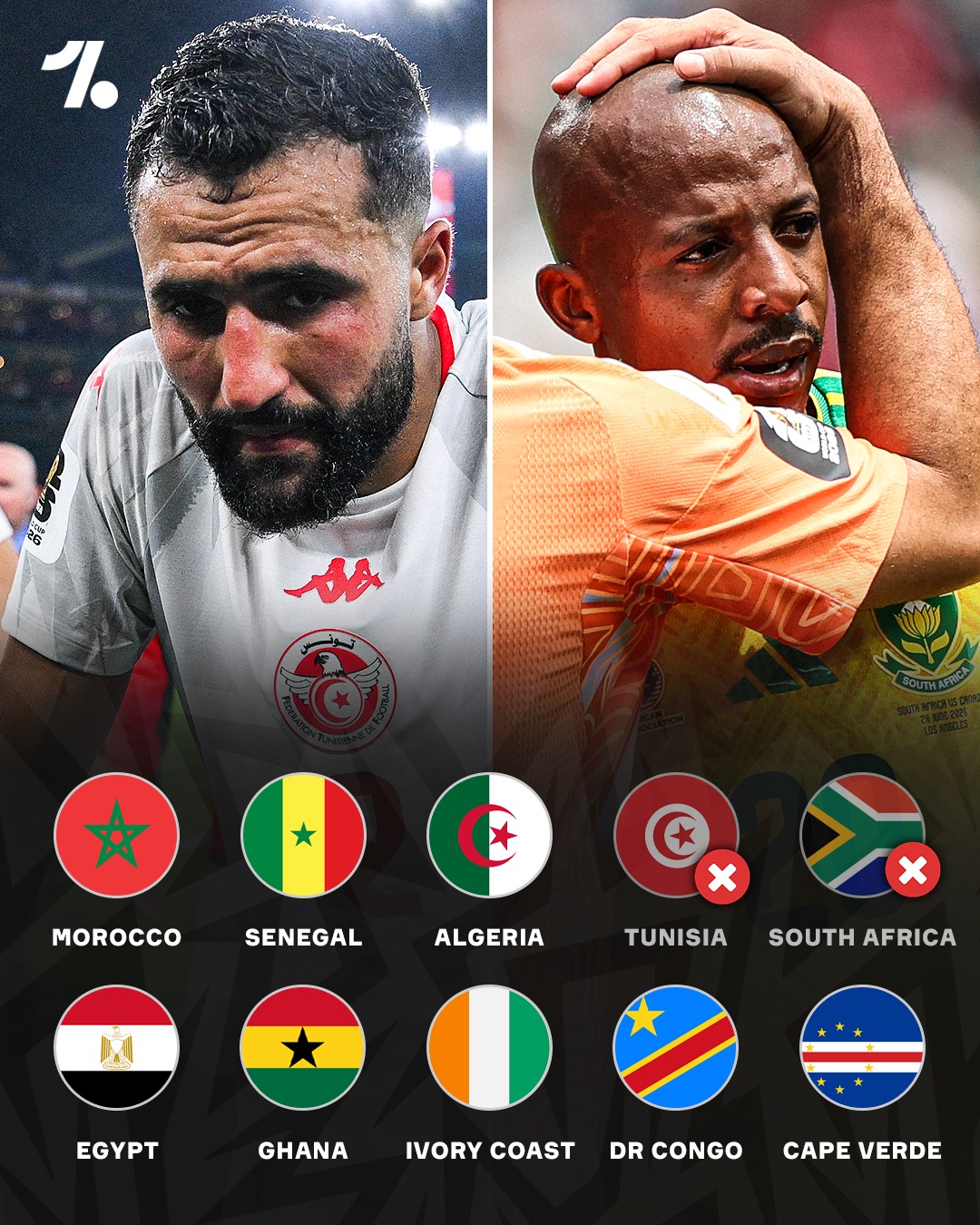 South Africa join Tunisia as the latest African team to be knocked out of the World Cup 🇿🇦❌