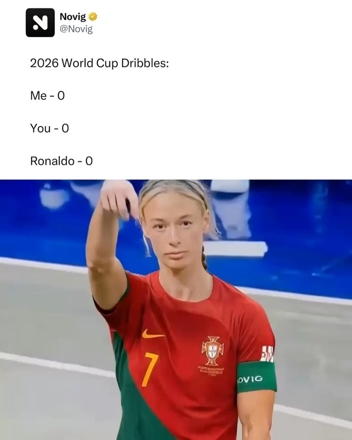 Cristiano Ronaldo has not attempted a dribble in his last 7 matches… 

- I’ve got zero

- You’ve got zero

- He’s got zero

Follow @Novig if you have as many dribbles as Ronaldo at the 2026 World Cup 😯 

(Via StatMuse/X)

Cristiano Ronaldo has not attempted a dribble in his last 7 matches… 

- I’ve got zero

- You’ve got zero

- He’s got zero

Follow @Novig if you have as many dribbles as Ronaldo at the 2026 World Cup 😯 

(Via StatMuse/X)

Cristiano Ronaldo has not attempted a dribble in his last 7 matches… 

- I’ve got zero

- You’ve got zero

- He’s got zero

Follow @Novig if you have as many dribbles as Ronaldo at the 2026 World Cup 😯 

(Via StatMuse/X)

Cristiano Ronaldo has not attempted a dribble in his last 7 matches… 

- I’ve got zero

- You’ve got zero

- He’s got zero

Follow @Novig if you have as many dribbles as Ronaldo at the 2026 World Cup 😯 

(Via StatMuse/X)

Pick who scores the most goals in the World Cup and split 500K in @Novig Cash:

- Pick any player to win the Golden Boot (min 5 Novig Cash)

- If you’re right, split the 500k jackpot

- If there are 1,000 entry tokens on the Golden Boot winner, each token is worth 500 Novig Cash.

- If you used your entry on the winner, that’s 500 Novig Cash in your pocket.