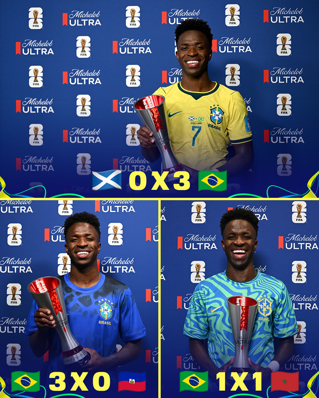 🇧🇷 Vini Jr., 🇦🇷 Messi e 🇵🇹 Cristiano Ronaldo, os únicos na história eleitos o melhor em campo nos três primeiros jogos de Copa do Mundo 🏆🏆🏆

👉 Assista à Copa do Mundo FIFA pela CazéTV, no #DisneyPlus, sem custo adicional.

#ESPN2026 #copadomundo