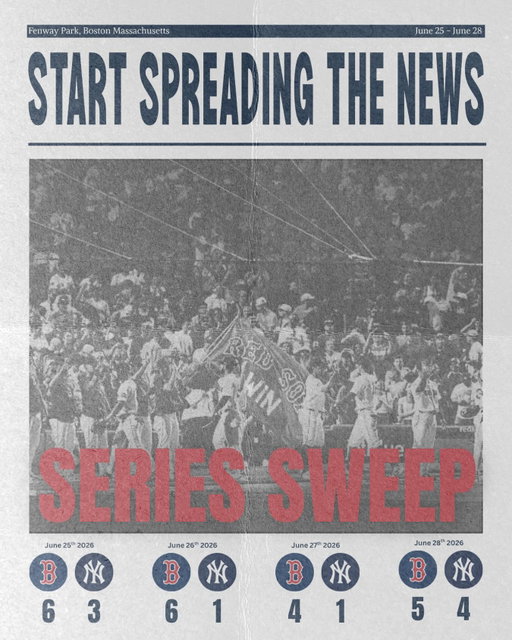 A walk-off finish to complete the sweep. Boston takes all four from New York at Fenway.

#RedSox #DirtyWater #Yankees #MLB #FenwayPark
