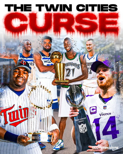 Ever since the NBA Finals, people have been talking about Timberwolves stars leaving Minnesota and winning the title elsewhere.

🐺 Kevin Garnett left and won in Boston
🐺 Kevin Love left and won in Cleveland
🐺 Andrew Wiggins left and won in Golden State
🐺 Karl-Anthony Towns left and won in New York

But these events also happened in other major sports.

MLB Hall-of-Famer and former Minnesota Twin David Ortiz, eerily similar to KG, left for the Boston Red Sox.
He won a World Series there.

Just recently, Sam Darnold left the Minnesota Vikings for the Seattle Seahawks.
He just won a Super Bowl for that city.

It could just be a coincidence,
But it's scary to think that whenever a star leaves Minnesota,
Doesn't matter which sport it is,
They win an championship just a few years, even months after.