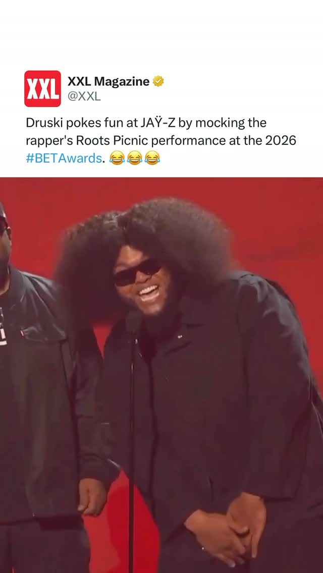 Druski pokes fun at JAŸ-Z by mocking the rapper’s Roots Picnic performance at the 2026 BET Awards. 😂😂😂