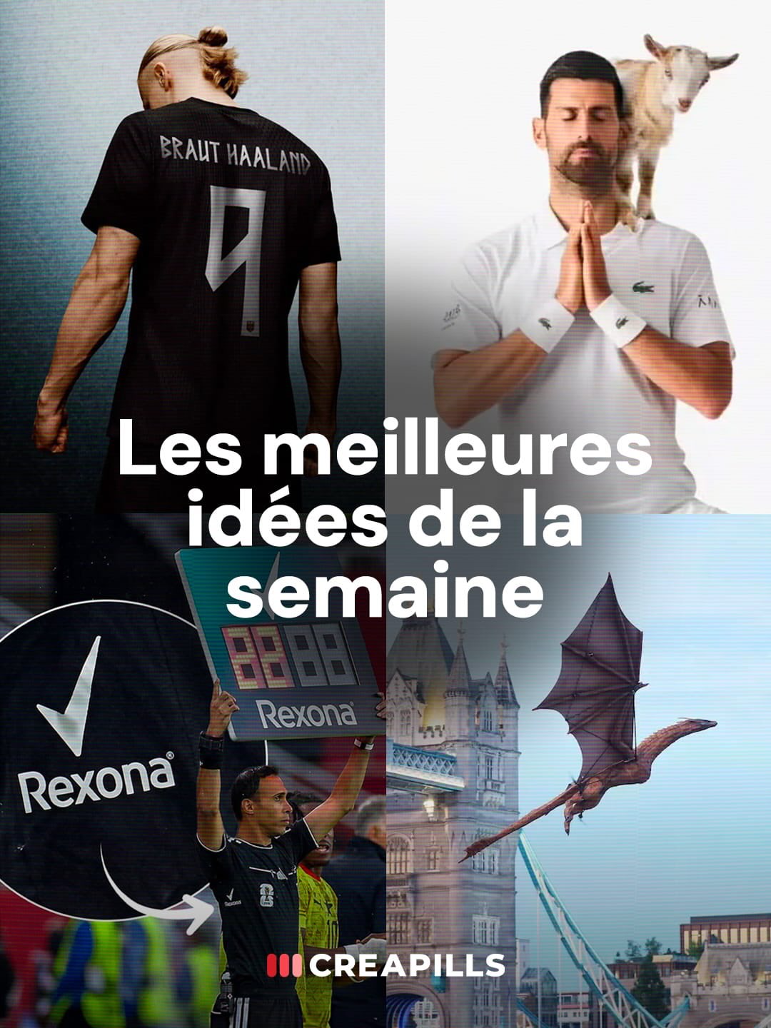 Lundi, c’est inspi ! Découvrez les meilleures idées de la semaine 👇

Au programme : la Norvège qui s’offre une police runique inspirée des Vikings pour le Mondial, HBO Max qui fait voler un dragon de 8 mètres au-dessus de la Tour de Londres, Rexona qui planque son logo sous l’aisselle du 4e arbitre pendant le Mondial et bien plus.

Inspirez-vous du meilleur de la créa avec @creapills 💊

Bonne semaine à toutes et tous ! 😇