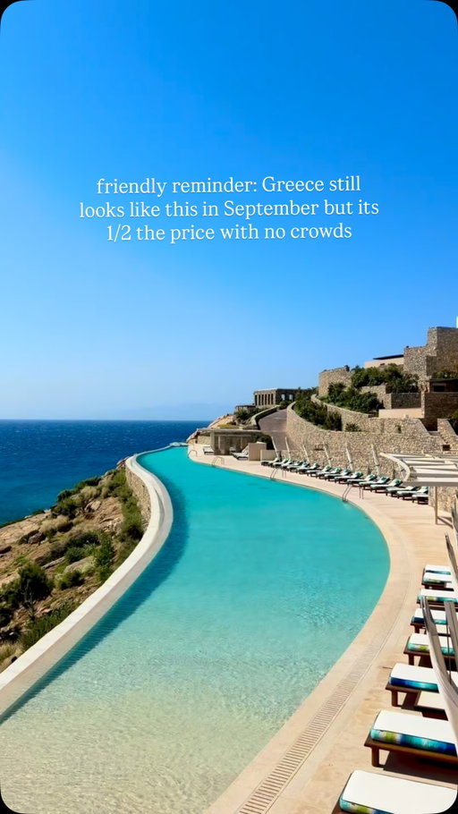friendly reminder: Greece still looks like this through October… 

off-season means fewer crowds, better prices, and the same jaw-dropping waters and views. 

comment or message me for more tips or a personalized itinerary! and run don’t walk to 
Greece 💫🇬🇷

#mykonos #paros #greece #cyclades #parosisland milosgreece greekislands greeceisland cyclades_islands parosgreece visitgreece  cycladesislands  cycladesgreece milosisland greecetravel greeceitinerary 

Greece Guide | Greece Travel Guide | Greece Travel Tips | Greece Itinerary | Hidden Gems in Europe | Best Greek Islands