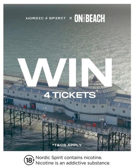 #AD | Big news for your 2026 festival calendar... On The Beach is calling 🎶 🏖

We’ve teamed up with Nordic Spirit Nicotine Pouches to give you the chance to win 4 tickets for you and 3 friends to the first weekend of On The Beach 2026, in Brighton.

Don’t miss your chance to see Fatboy Slim light up Brighton Beach with an unforgettable set!

Choose from:
👉 Thursday 16th July 2026
👉 Friday 17th July 2026
👉 Saturday 18th July 2026
👉 Sunday 19th July 2026

The winner and all their guests must arrive before 6pm.

All you have to do to enter:

1. LIKE this post
2. FOLLOW @nordicspirit_uk
3. TAG your crew

Good luck!  Main T&Cs:
• Prize draw is only open to existing tobacco or nicotine users aged 18+ who are residents of Great Britain.
• No purchase necessary to enter.
• One winner will be chosen at random to win 1x4 tickets for them and 3 friends to On The Beach 2026, in Brighton on date of their choosing;
16.07.2026, 17.07.2026, 18.07.2026 or 19.07.2026*. The winner and all their guests must arrive before 6pm.
*Prize will be deducted proportionately if fewer guests within the party attend, e.g. 2 guests = 2x tickets.
• Prize draw closes at 11.59pm on 07.07.2026.
• Winners will be contacted by DM 11:00am on 08.07.2026.
• Link to the full T&Cs in @nordicspirit_uk’s bio.
#NordicSpirit #TobaccoFreeNicotine #NicotinePouches #NordicSpiritMoments
18+ Contains Nicotine. Nicotine is an addictive substance.