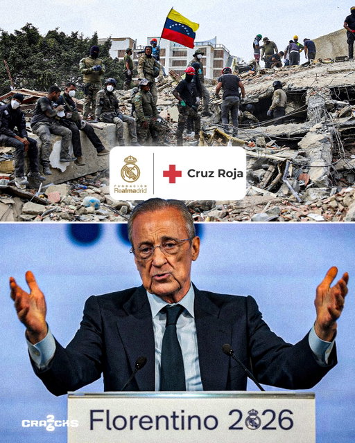🤍 REAL MADRID DONA UN MILLÓN DE EUROS.

🇻🇪 La Fundación Real Madrid lanzó una campaña solidaria junto a la Cruz Roja para apoyar a los afectados por los terremotos en Venezuela.

💰 El club anunció una donación de 1 millón de euros para ayudar a los damnificados y a las familias de las víctimas.

👏 Además, Florentino Pérez también colaborará con otra donación de 1 millón de euros.