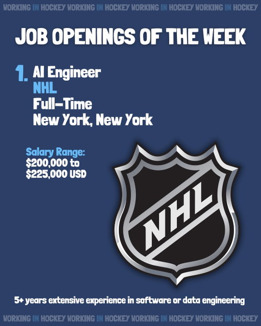 INSANE week for hockey job postings, with 87 openings featured in today’s weekly email 🔥

Here’s a few that I think you’ll love! As always, if you comment below which job you’re interested in, I’ll send you their application link via DM! Good luck, everyone 🙏